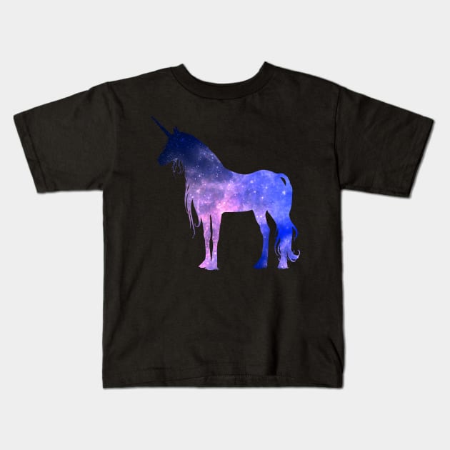 Unicorn starry glitter Kids T-Shirt by Mesyo